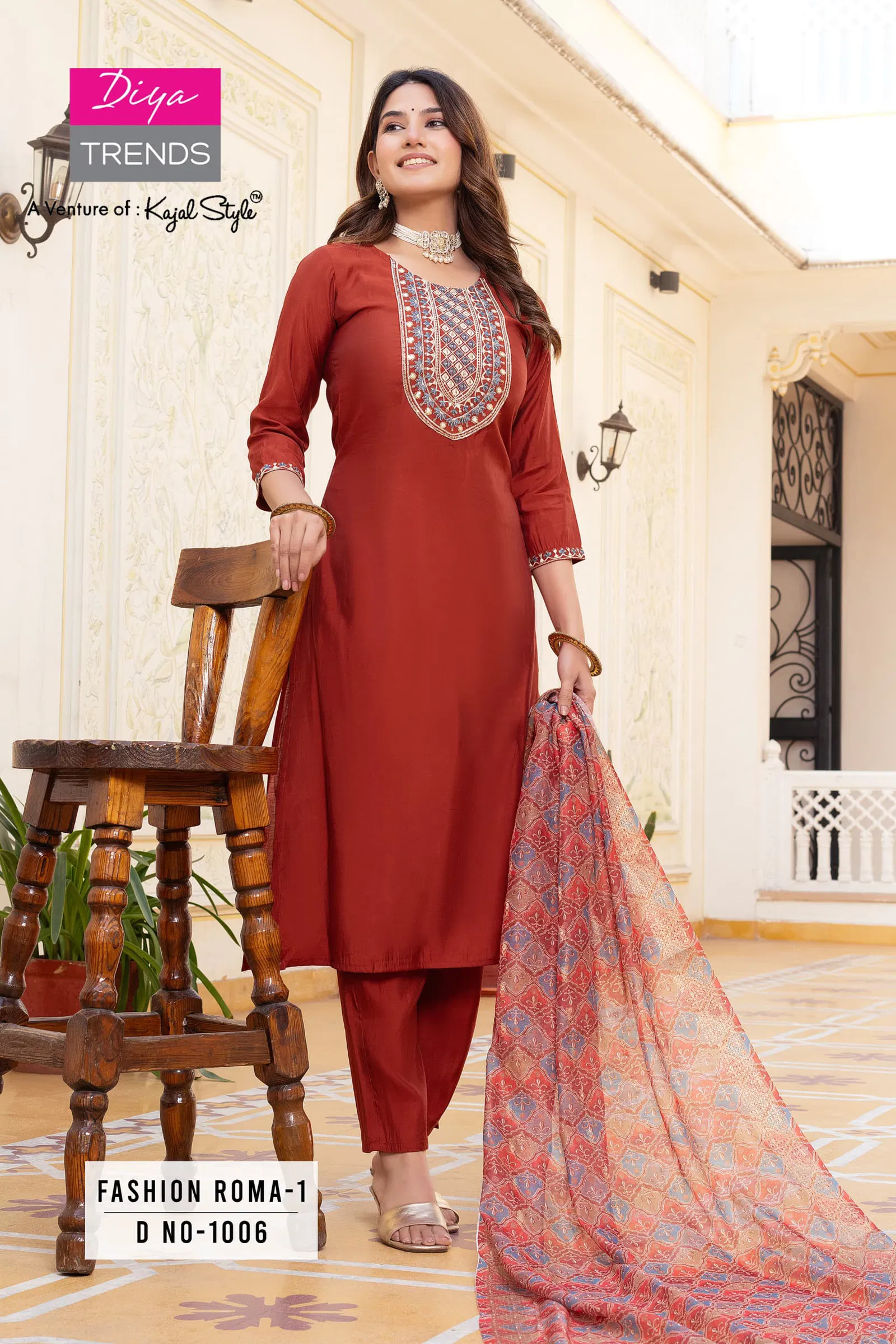 Fashion Roma Vol 1 By Diya Trends Straight Kurti With Bottom Dupatta Exporters In India